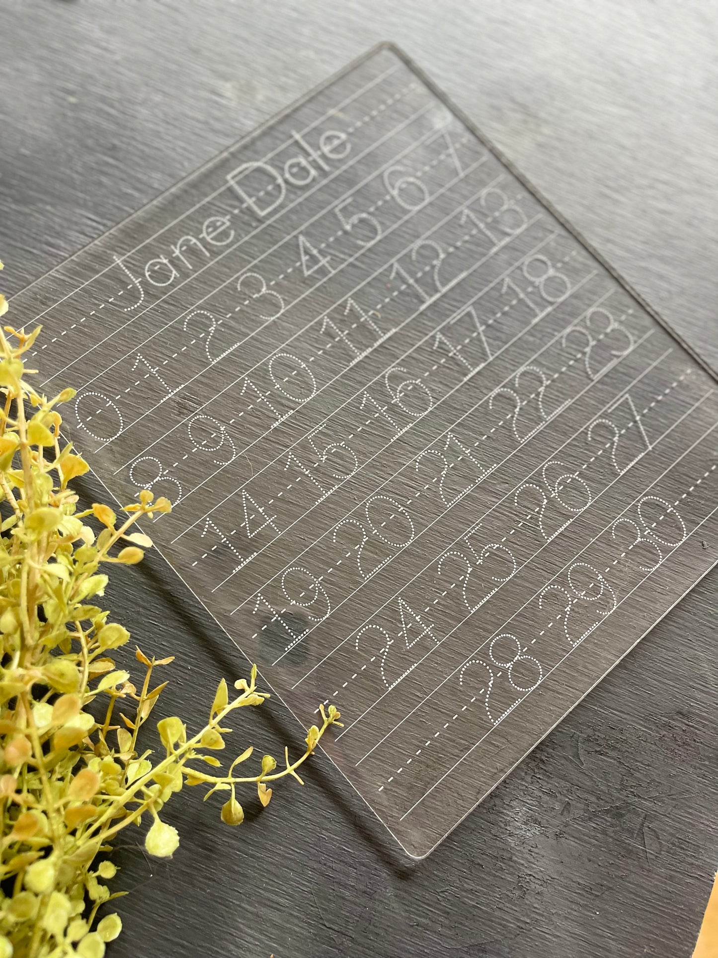 Set of Personalized Dry Erase Letter and Number Tracing Boards