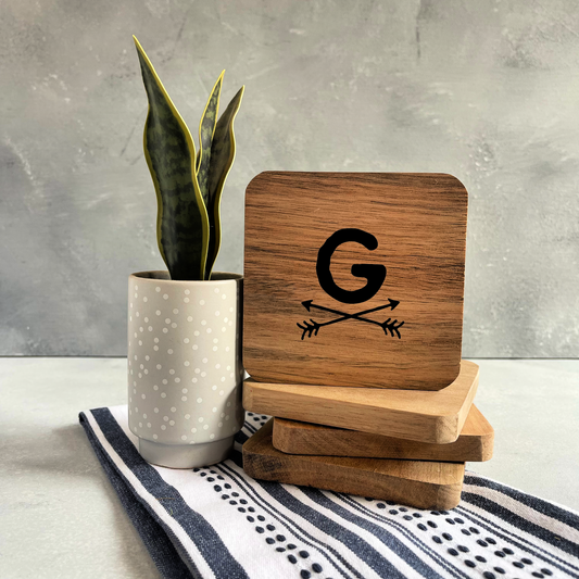 Custom Initial Coasters - Set of 4